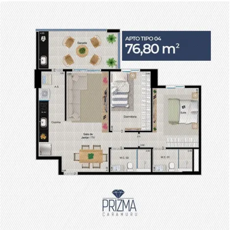 imagem 1 - Apartamento Planta no Prizma Residencial Ribeirão Preto/SP imagem 1 - Apartamento Planta no Prizma Residencial Ribeirão Preto/SP